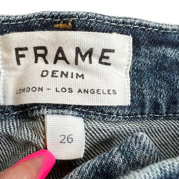 FRAME Le Crop Mini Boot Cut Jeans | Medium Wash Elmont | Size 26 - Picture 7 of 10